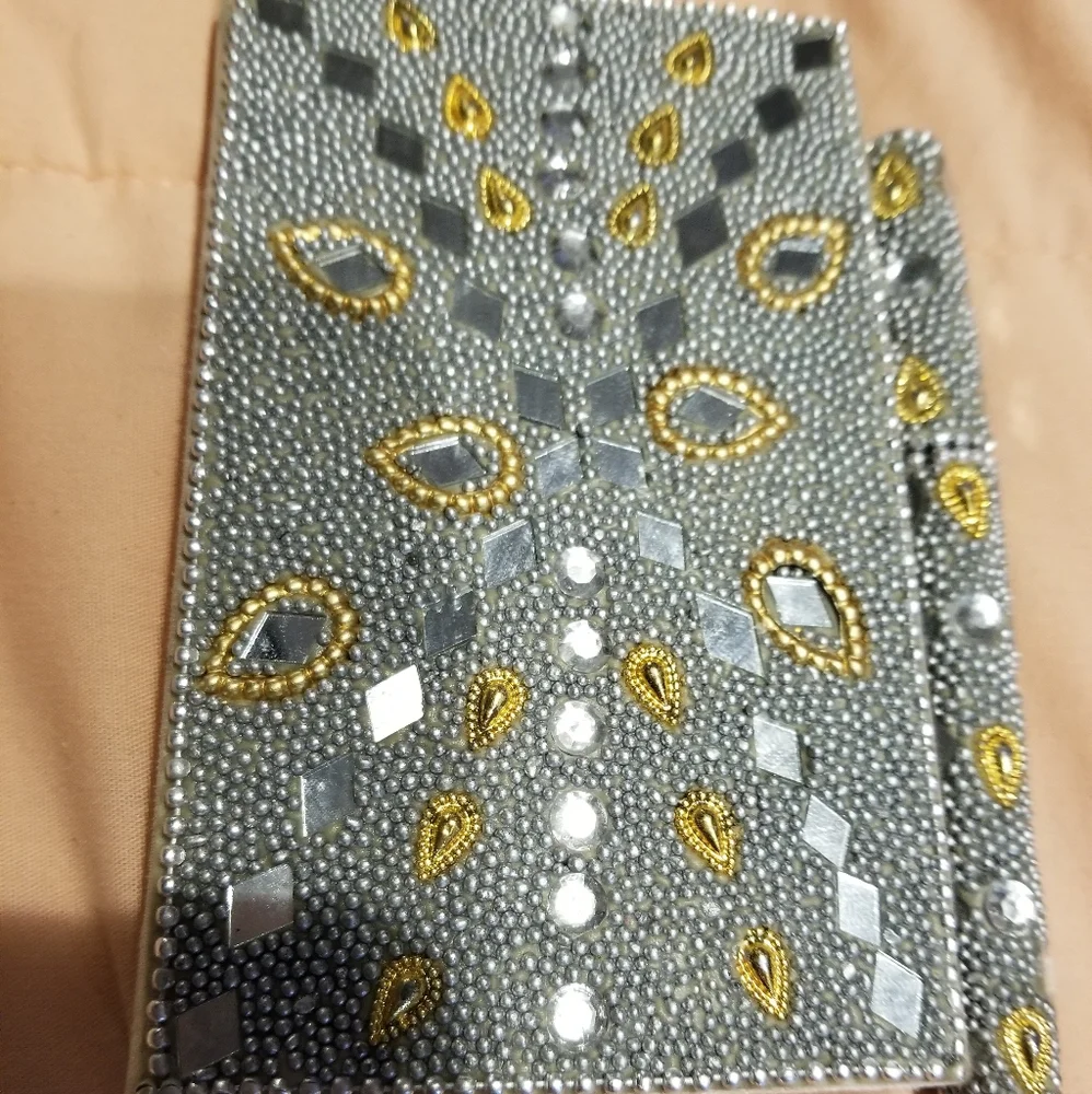 Silver Beaded Journal with pen